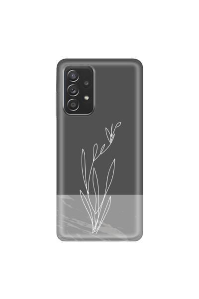 SAMSUNG - Galaxy A52 / A52s - Soft Clear Case - Dark Grey Marble Flower