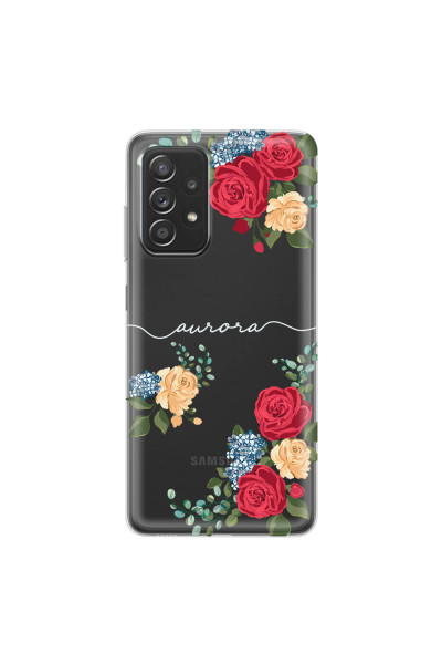 SAMSUNG - Galaxy A52 / A52s - Soft Clear Case - Red Floral Handwritten Light 