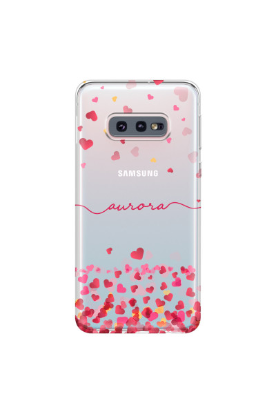 SAMSUNG - Galaxy S10e - Soft Clear Case - Scattered Hearts