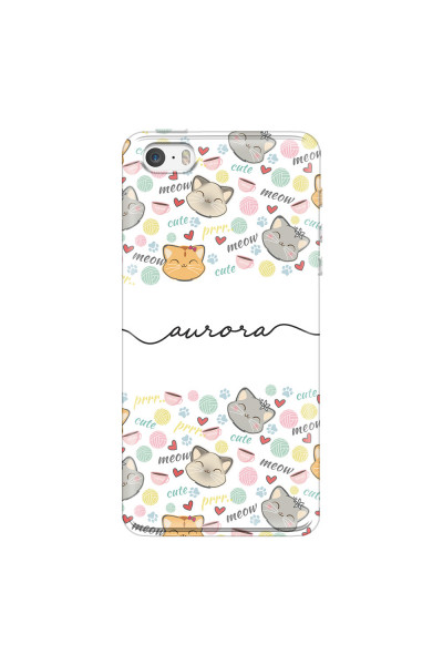 APPLE - iPhone 5S - Soft Clear Case - Cute Kitten Pattern
