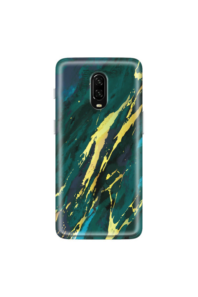ONEPLUS - OnePlus 6T - Soft Clear Case - Marble Emerald Green