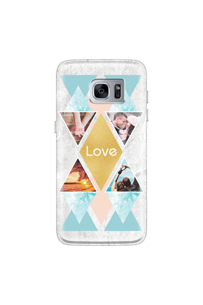 SAMSUNG - Galaxy S7 Edge - Soft Clear Case - Triangle Love Photo
