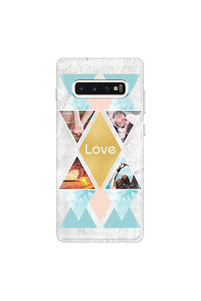 SAMSUNG - Galaxy S10 Plus - Soft Clear Case - Triangle Love Photo