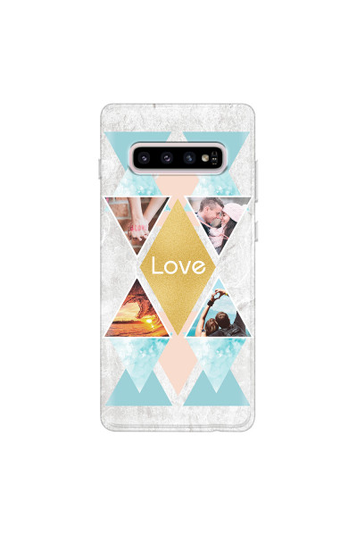 SAMSUNG - Galaxy S10 - Soft Clear Case - Triangle Love Photo