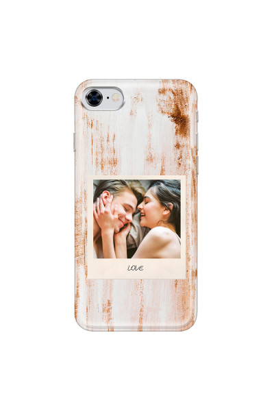 APPLE - iPhone 8 - Soft Clear Case - Wooden Polaroid