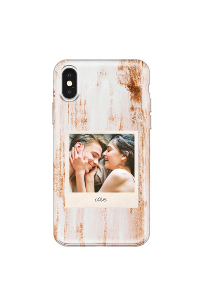 APPLE - iPhone X - Soft Clear Case - Wooden Polaroid