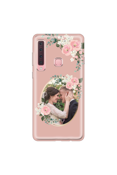 SAMSUNG - Galaxy A9 2018 - Soft Clear Case - Pink Floral Mirror Photo
