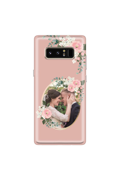 SAMSUNG - Galaxy Note 8 - Soft Clear Case - Pink Floral Mirror Photo