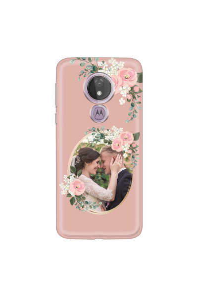 MOTOROLA by LENOVO - Moto G7 Power - Soft Clear Case - Pink Floral Mirror Photo