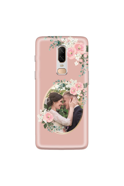 ONEPLUS - OnePlus 6 - Soft Clear Case - Pink Floral Mirror Photo