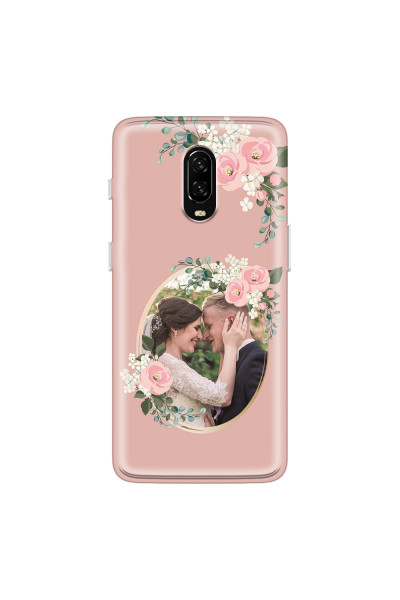 ONEPLUS - OnePlus 6T - Soft Clear Case - Pink Floral Mirror Photo