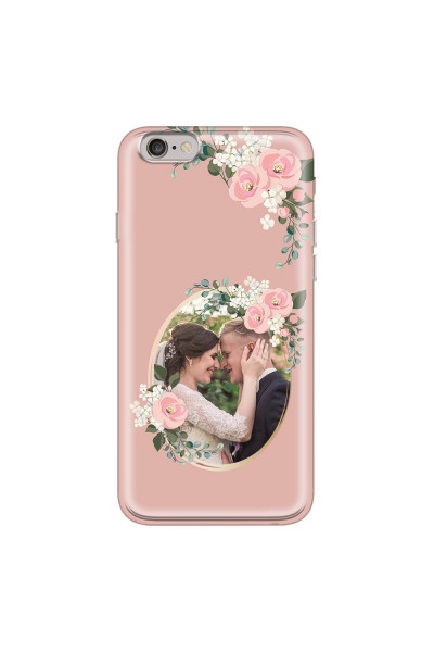 APPLE - iPhone 6S - Soft Clear Case - Pink Floral Mirror Photo