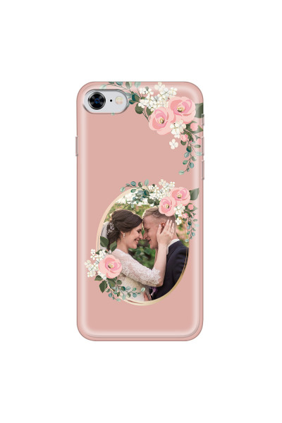 APPLE - iPhone 8 - Soft Clear Case - Pink Floral Mirror Photo
