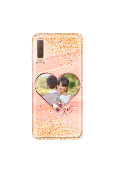 SAMSUNG - Galaxy A7 2018 - Soft Clear Case - Glitter Love Heart Photo