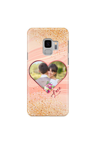 SAMSUNG - Galaxy S9 - 3D Snap Case - Glitter Love Heart Photo