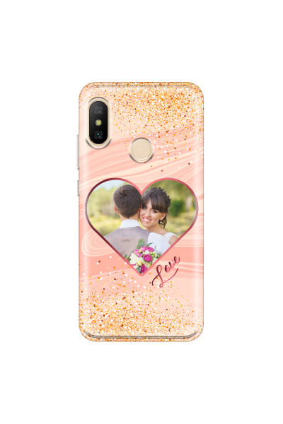 XIAOMI - Mi A2 Lite - Soft Clear Case - Glitter Love Heart Photo