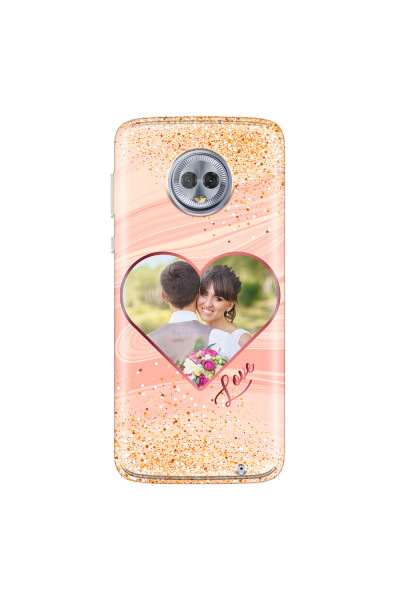 MOTOROLA by LENOVO - Moto G6 Plus - Soft Clear Case - Glitter Love Heart Photo