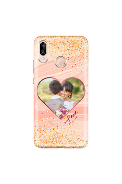 HUAWEI - P20 Lite - Soft Clear Case - Glitter Love Heart Photo