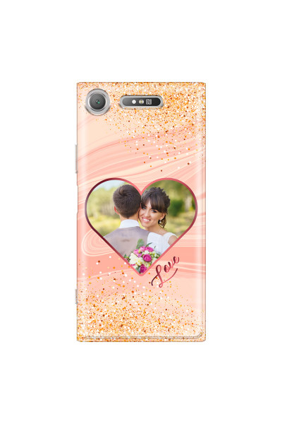 SONY - Sony XZ1 - Soft Clear Case - Glitter Love Heart Photo