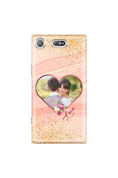 SONY - Sony XZ1 Compact - Soft Clear Case - Glitter Love Heart Photo
