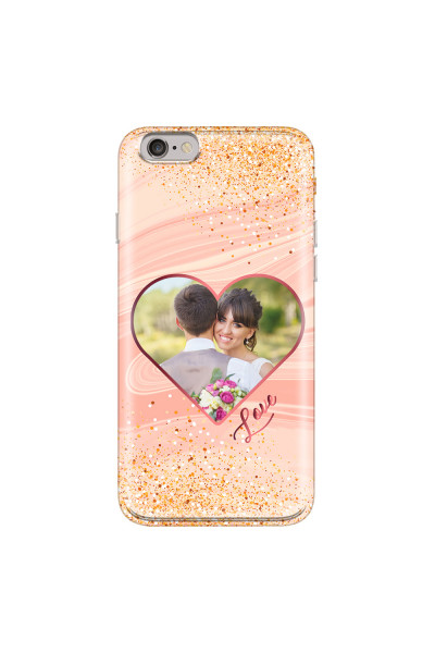 APPLE - iPhone 6S Plus - Soft Clear Case - Glitter Love Heart Photo