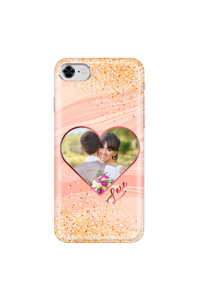 APPLE - iPhone 8 - Soft Clear Case - Glitter Love Heart Photo