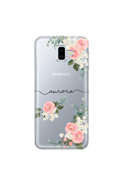 SAMSUNG - Galaxy J6 Plus - Soft Clear Case - Pink Floral Handwritten