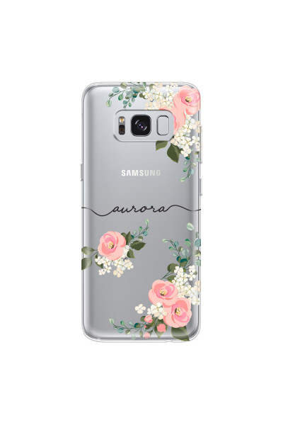SAMSUNG - Galaxy S8 Plus - Soft Clear Case - Pink Floral Handwritten