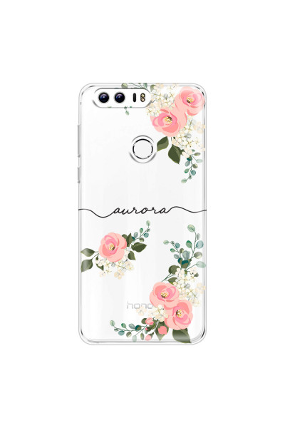 HONOR - Honor 8 - Soft Clear Case - Pink Floral Handwritten