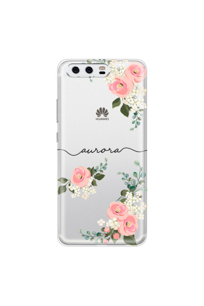 HUAWEI - P10 - Soft Clear Case - Pink Floral Handwritten