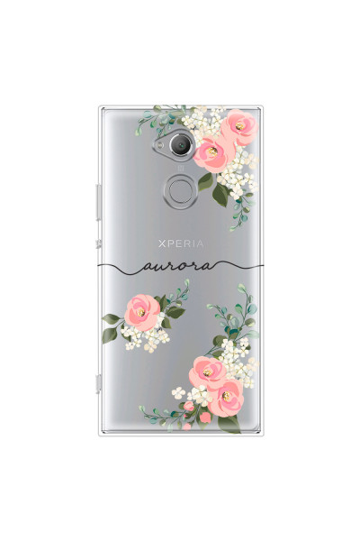 SONY - Sony XA2 Ultra - Soft Clear Case - Pink Floral Handwritten