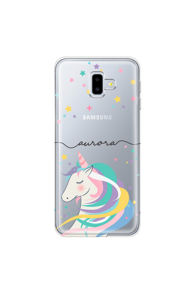 SAMSUNG - Galaxy J6 Plus - Soft Clear Case - Clear Unicorn Handwritten