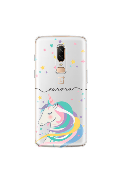 ONEPLUS - OnePlus 6 - Soft Clear Case - Clear Unicorn Handwritten
