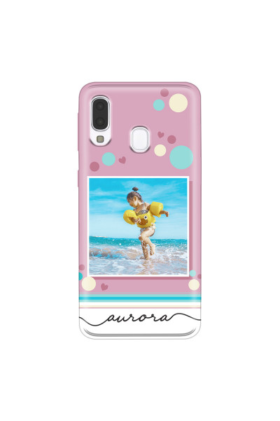 SAMSUNG - Galaxy A40 - Soft Clear Case - Cute Dots Photo Case