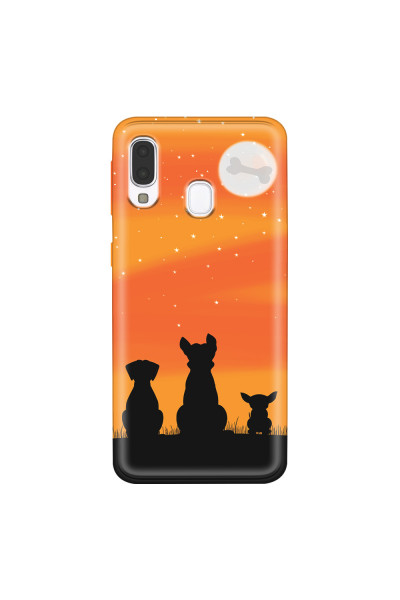 SAMSUNG - Galaxy A40 - Soft Clear Case - Dog's Desire Orange Sky