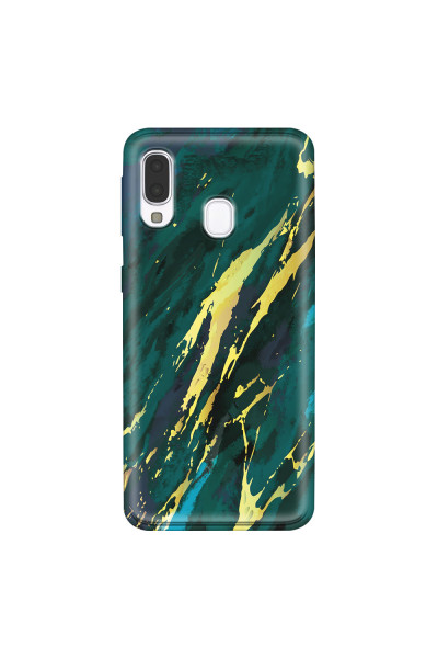 SAMSUNG - Galaxy A40 - Soft Clear Case - Marble Emerald Green