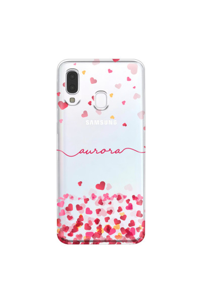 SAMSUNG - Galaxy A40 - Soft Clear Case - Scattered Hearts