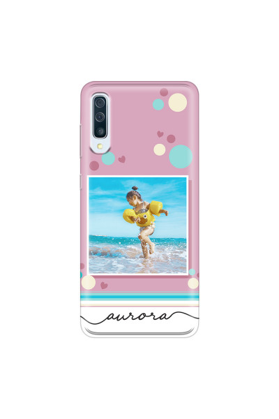 SAMSUNG - Galaxy A70 - Soft Clear Case - Cute Dots Photo Case