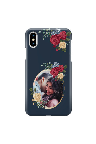 APPLE - iPhone XS - 3D Snap Case - Blue Floral Mirror Photo
