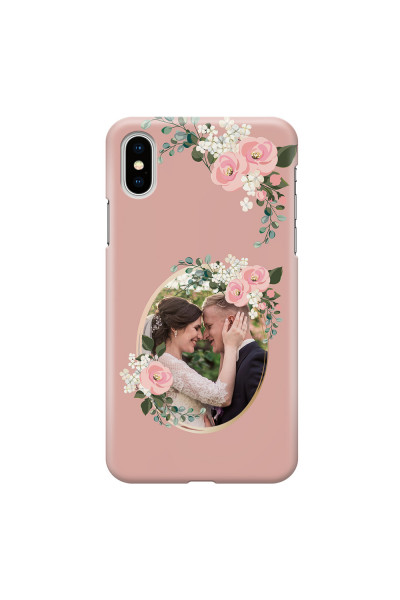 APPLE - iPhone XS - 3D Snap Case - Pink Floral Mirror Photo