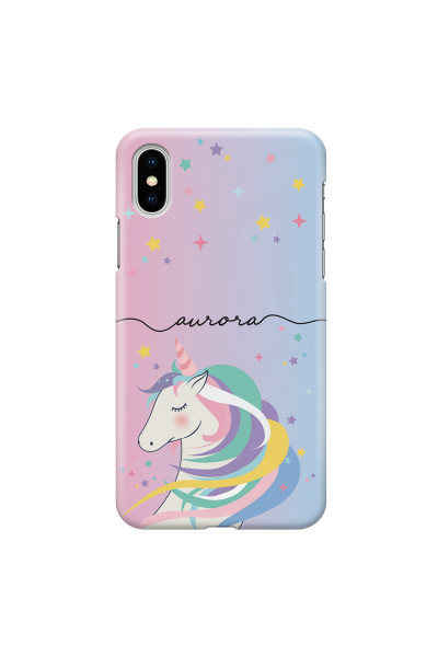 APPLE - iPhone XS - 3D Snap Case - Pink Unicorn Handwritten