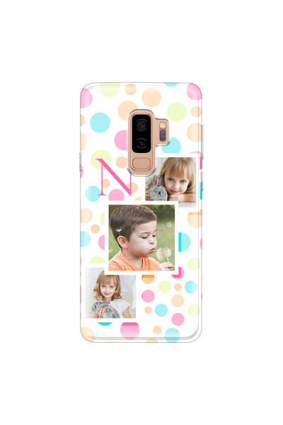 SAMSUNG - Galaxy S9 Plus - Soft Clear Case - Cute Dots Initial