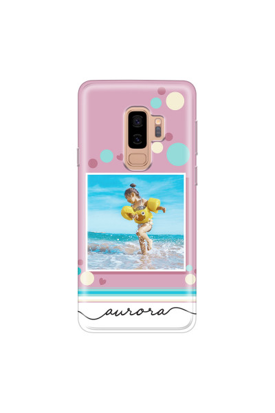 SAMSUNG - Galaxy S9 Plus - Soft Clear Case - Cute Dots Photo Case