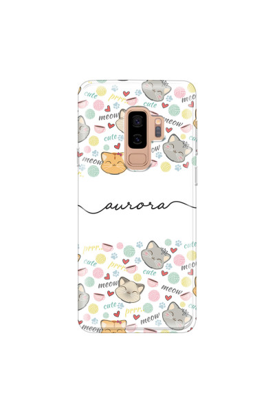 SAMSUNG - Galaxy S9 Plus - Soft Clear Case - Cute Kitten Pattern