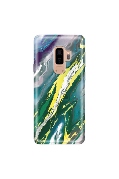 SAMSUNG - Galaxy S9 Plus - Soft Clear Case - Marble Rainforest Green