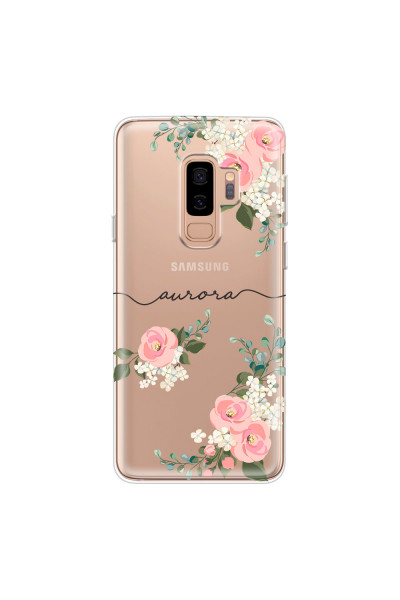 SAMSUNG - Galaxy S9 Plus - Soft Clear Case - Pink Floral Handwritten