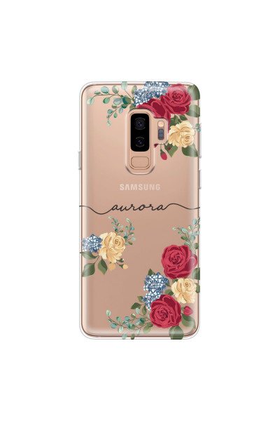 SAMSUNG - Galaxy S9 Plus - Soft Clear Case - Red Floral Handwritten