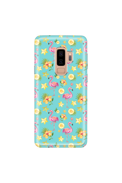 SAMSUNG - Galaxy S9 Plus - Soft Clear Case - Tropical Flamingo I