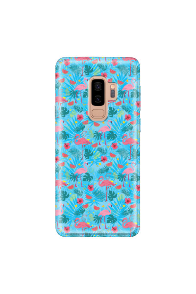 SAMSUNG - Galaxy S9 Plus - Soft Clear Case - Tropical Flamingo IV