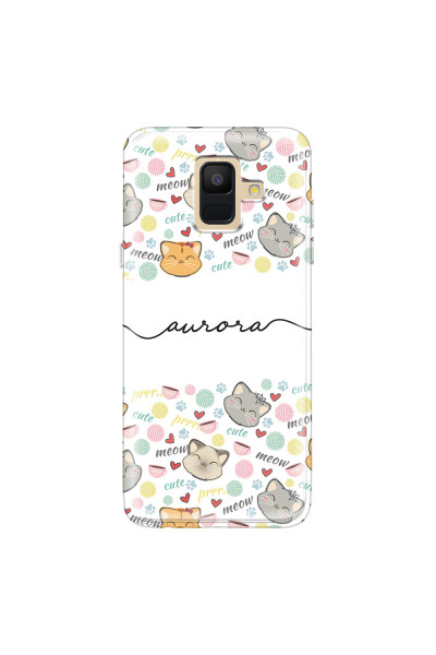 SAMSUNG - Galaxy A6 - Soft Clear Case - Cute Kitten Pattern